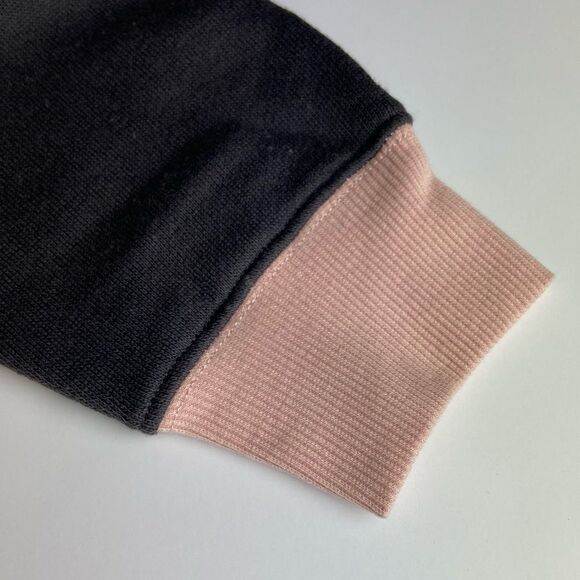 Free People- Women's Colorblocked Crew Neck Sweater, Washed Geranium - Picture 9 of 9